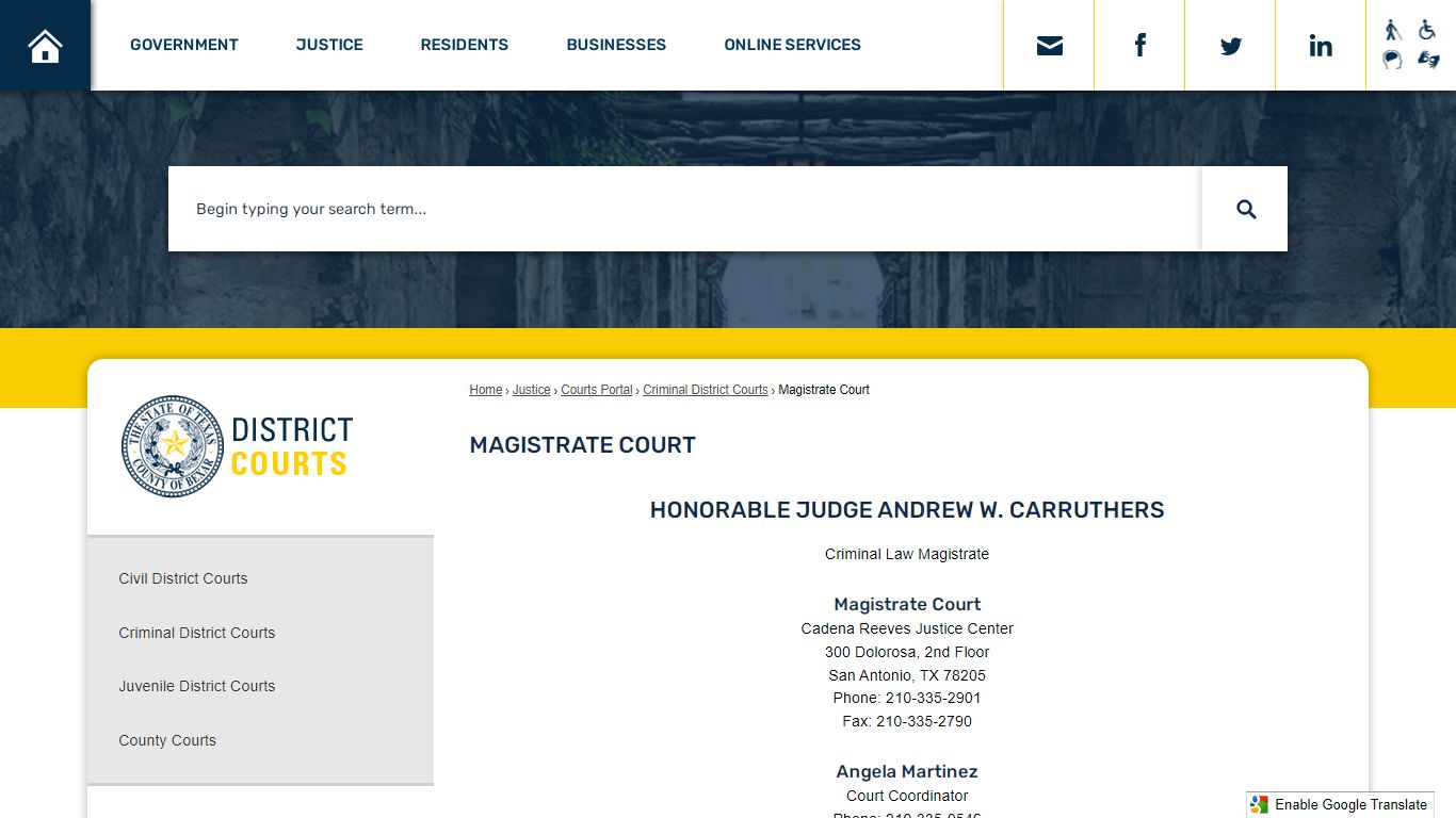Magistrate Court | Bexar County, TX - Official Website
